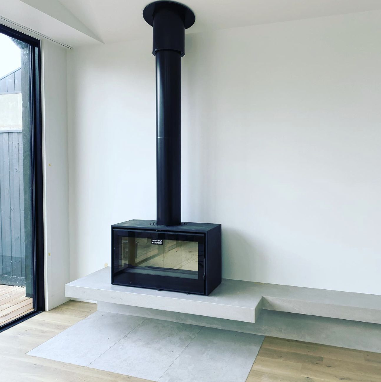 wood fireplace installation